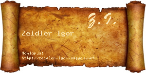 Zeidler Igor névjegykártya
